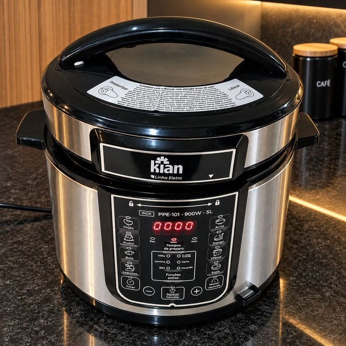 Panela de Pressão Elétrica Kian Inox 5L 127V + Frete Grátis
