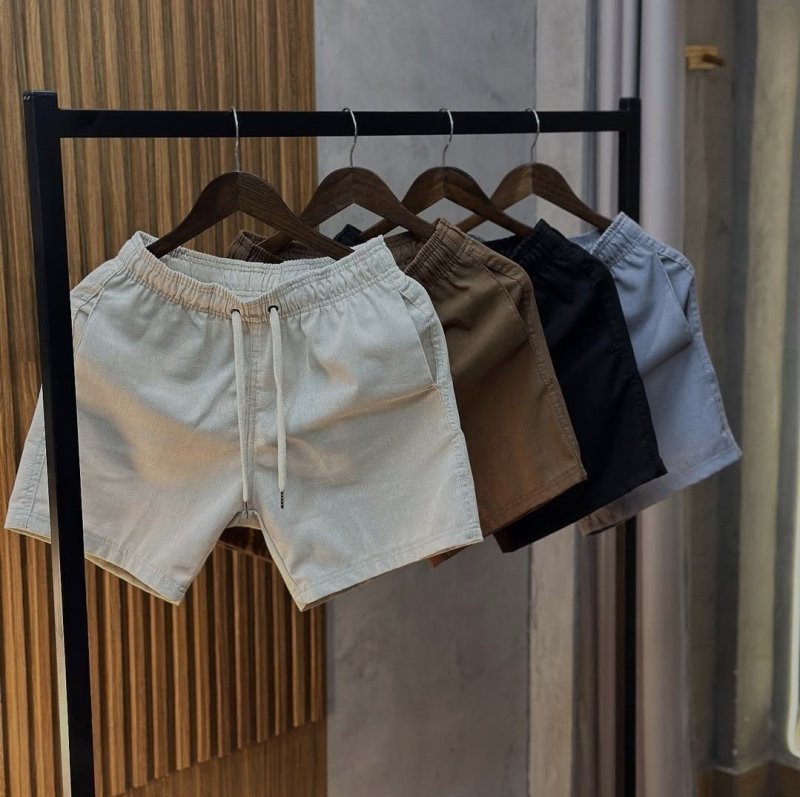 Kit 3 Shorts Masculino Bermuda Linho Verão