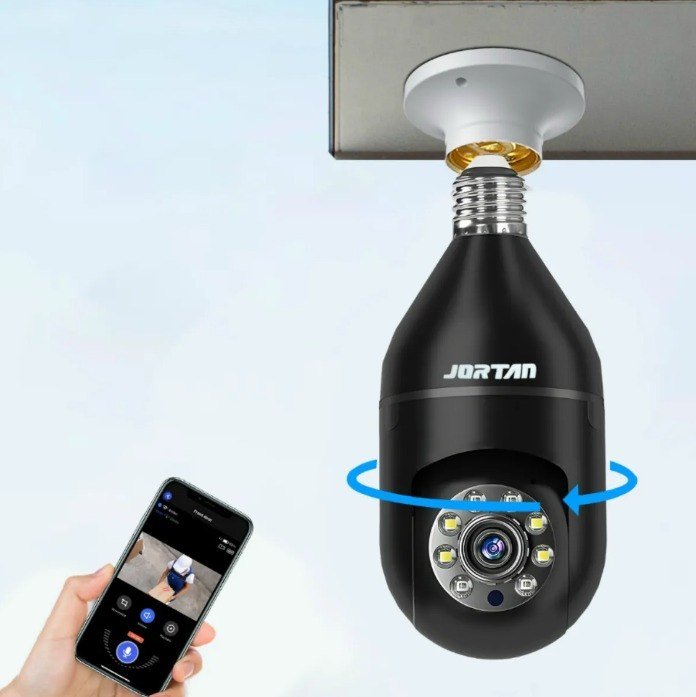 Kit 2 Câmera Lampada Espia Wifi Giro360 Graus Visão Colorida