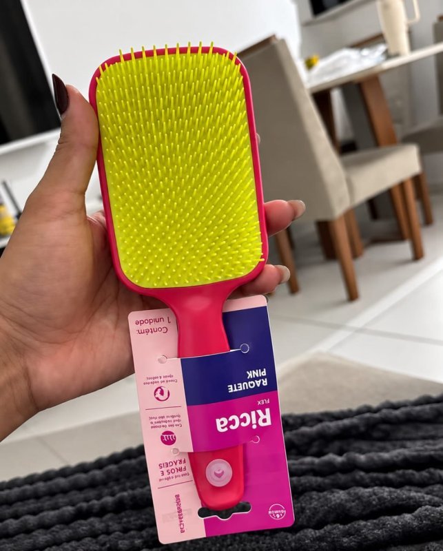 Ricca Escova Raquete Flex Pink