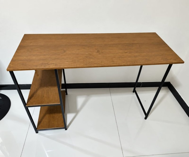 Escrivaninha Mesa Office Estudo Estilo Industrial Imbuia 1,10m KLM