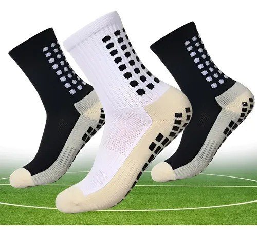 Kit 3 Pares Meia Antiderrapante Esportiva Futebol Treino Pro