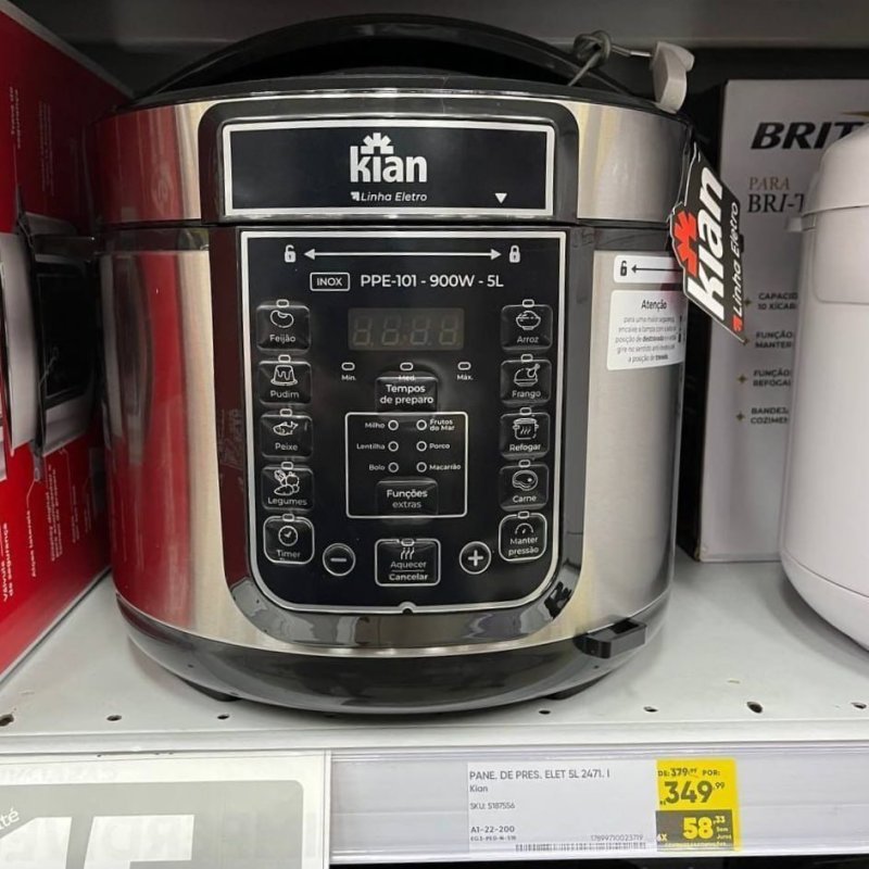Panela de Pressão Elétrica 5 Litros Kian Inox