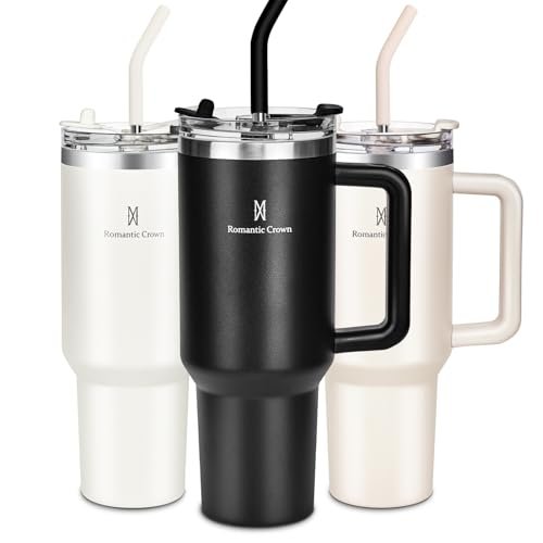 Copo Térmico 1,18L em Aço Inoxidável com Canudo, Tampa e Alça, Preto