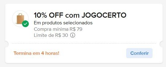 CUPOM: JOGOCERTO - 10% OFF nas compras acima de R$79,00