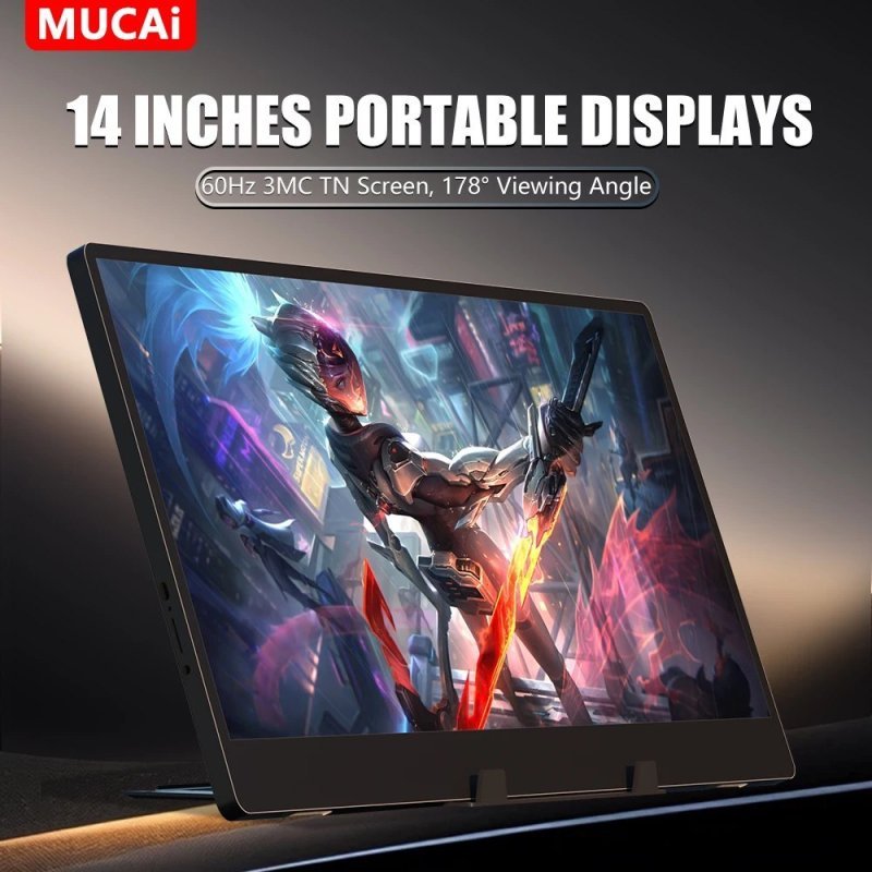 Monitor portátil Mucai N140-S36 de 14 polegadas