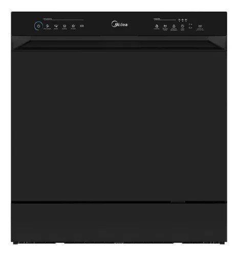 Lava Louças 8 Serviços Preta Touch Plus Midea Preto