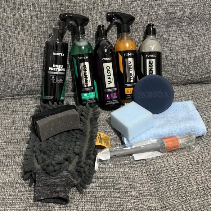 Kit Lavagem Completa Shampoo Cera Tok Final Intense Sintra Fast Pneu Pretinho Acessórios