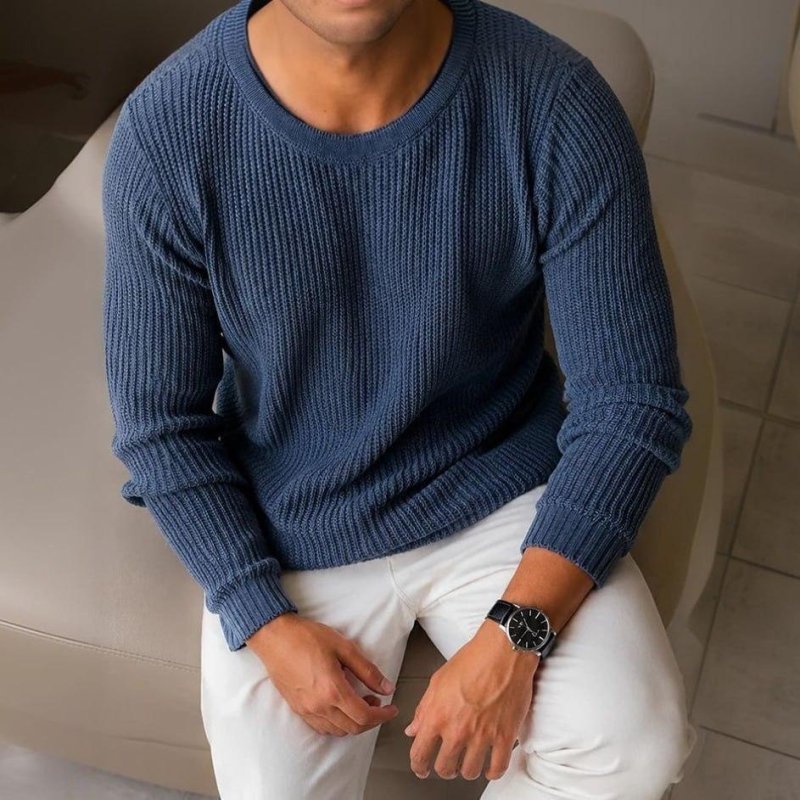 Suéter Masculino Lã Tricot Blusa De Frio Social Manga Longa (P ao GG)