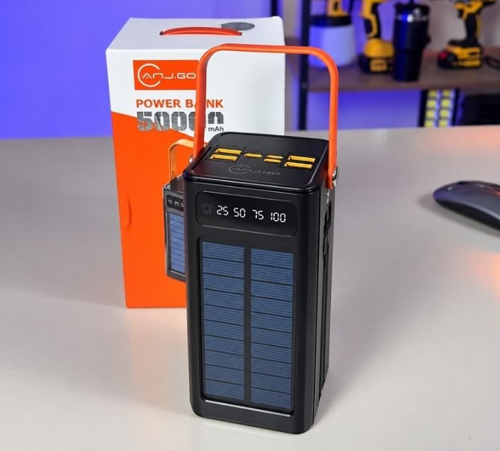 Carregador Portátil Power Bank Solar Turbo 50.000mAh