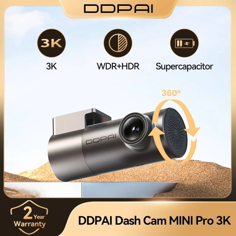 Câmera Veicular Ddpai Mini Pro 3K Hdr 1620P com WiFi