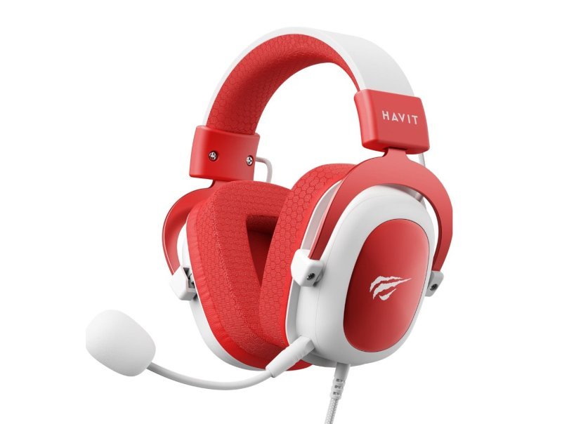 Havit Headphone Fone de Ouvido H2002d Red, Gamer, com Microfone, Falante 53mm, Preto e Vermelho