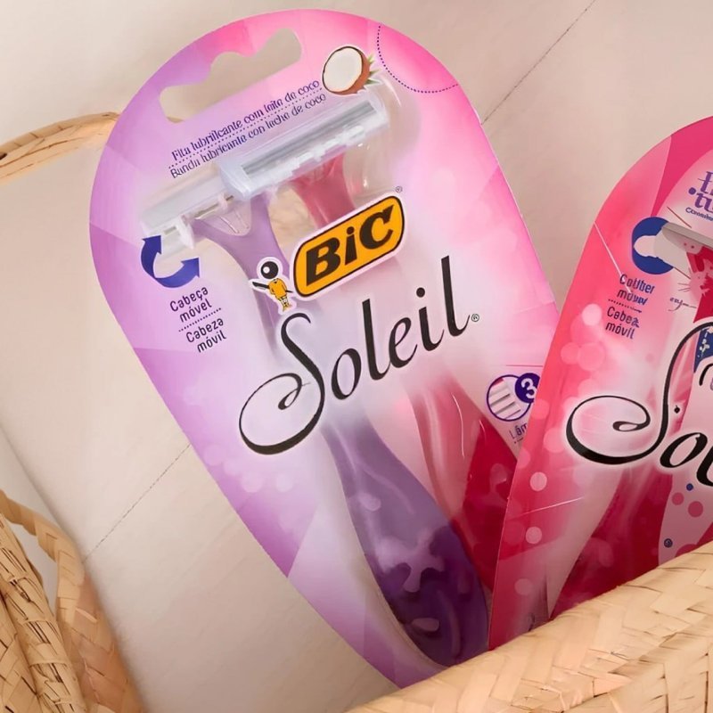 BIC Aparelho De Depilar Soleil Rosa E Roxo Com Fita Lubrificante 2 Unidades