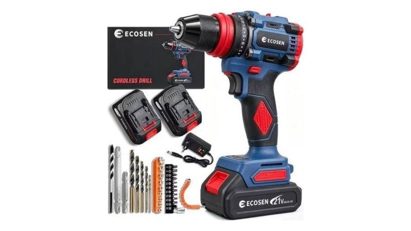 Furadeira/Parafusadeira Brushless sem escovas 21V com kit completo Com 2 baterias