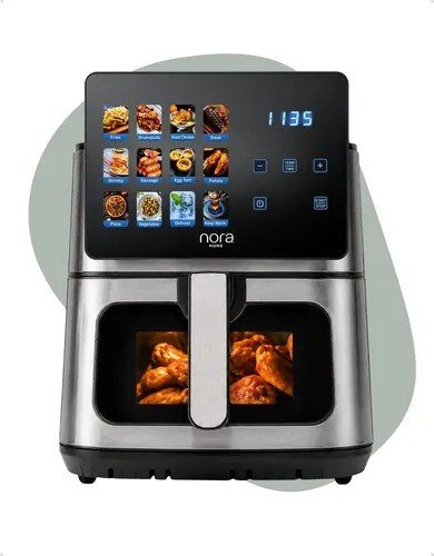 Air Fryer 8l Touch Screen Janela 1800w Sem Óleo Nora Home Preto E Prata 127v