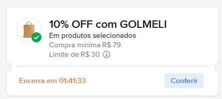 CUPOM: GOLMELI - 10% OFF nas compras acima de R$79,00