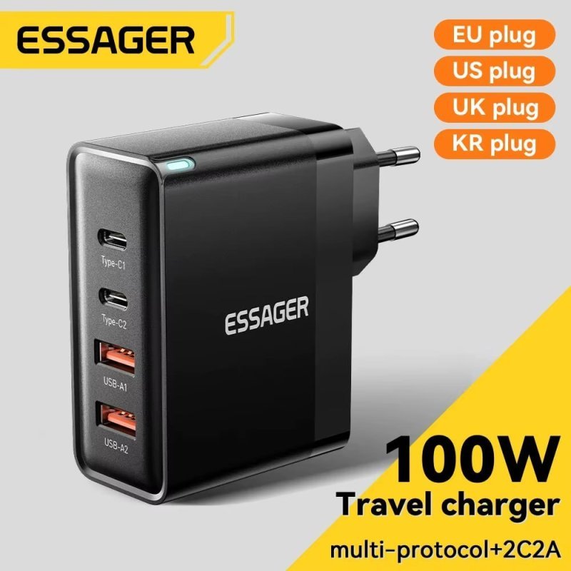 Carregador Essager 100w GaN