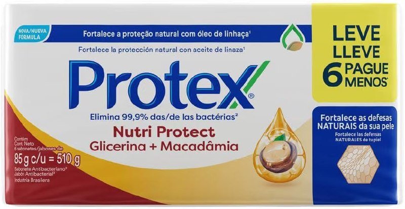 Sabonete em Barra Protex Nutri Protect Macadâmia 85g 6 unidades