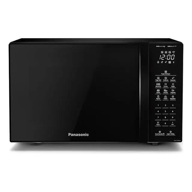 Microondas Panasonic Black Glass 34L Dupla Refeição (NN-ST66NBRU)