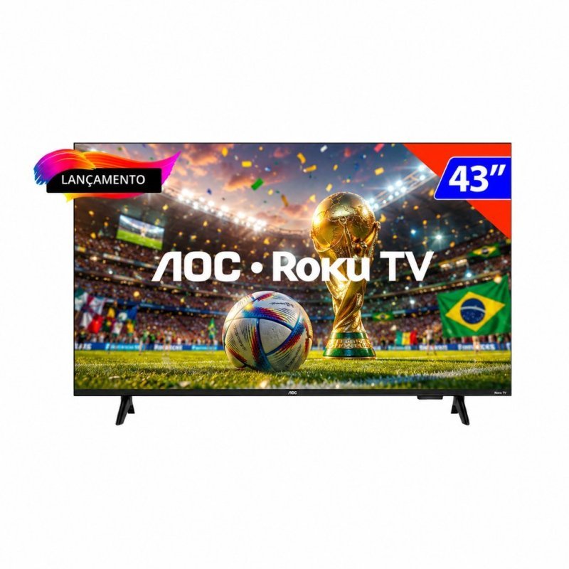 Tv Smart 43 Polegadas Aoc Roku Hd Wi-fi 43s5155/78g