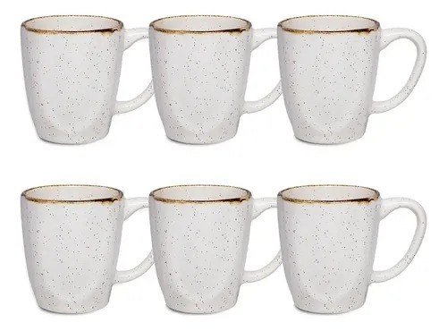 Jogo Com 6 Canecas De 260ml Em Porcelana Ryo Maresia Oxford