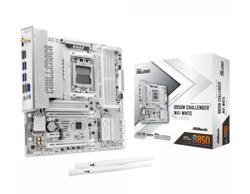 Placa-Mãe ASRock B850M Challenger WiFi White