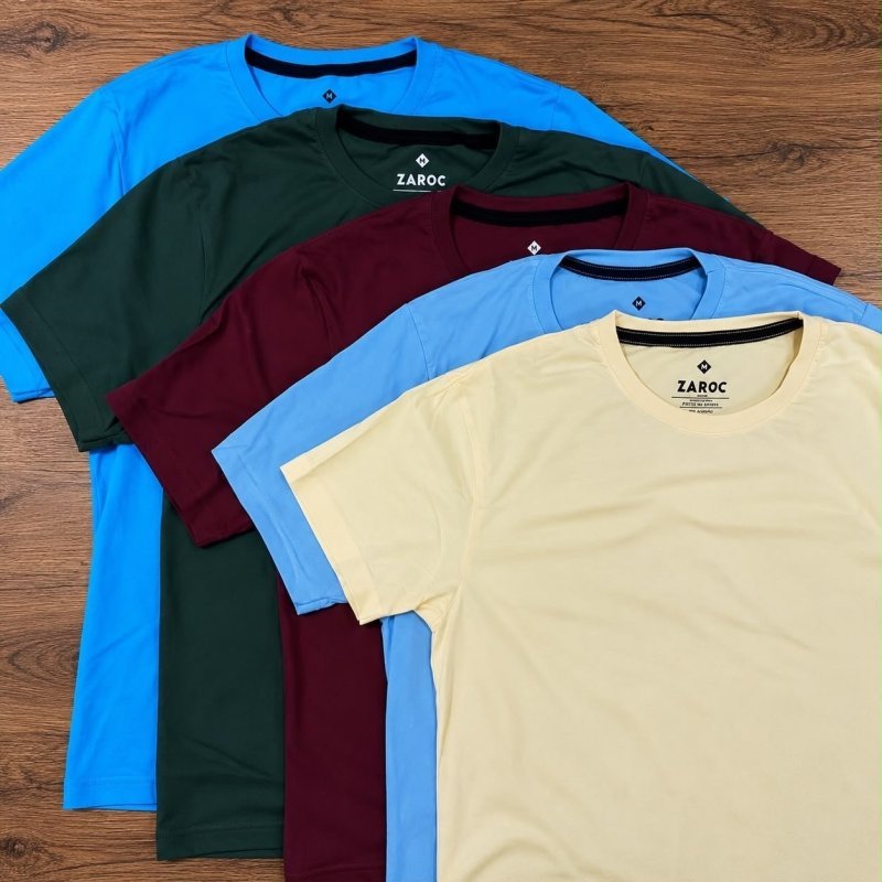 Kit com 5 Camisetas Slim Básicas