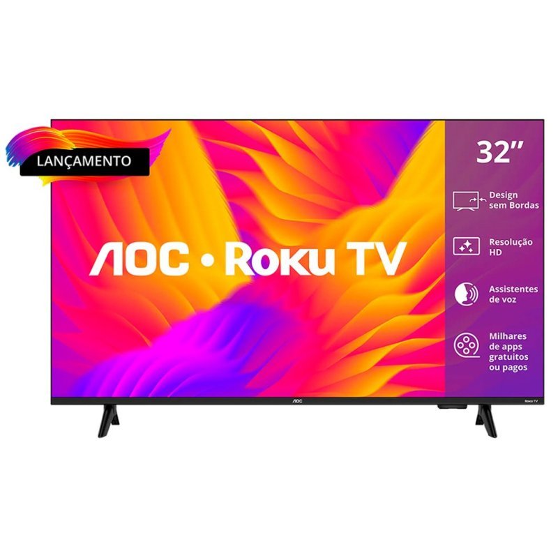 Smart TV AOC 32" LED HD 32S5155/78G Roku Wifi HDMI Dolby Audio