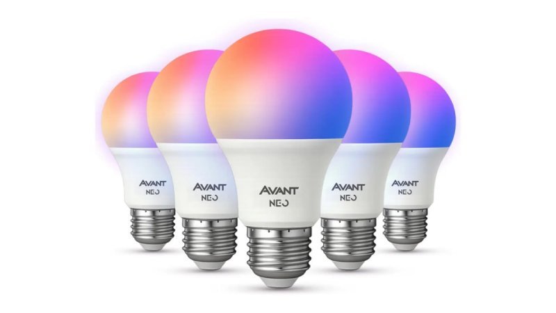 Kit 05 Lâmpada Inteligente Avant 10W RGB