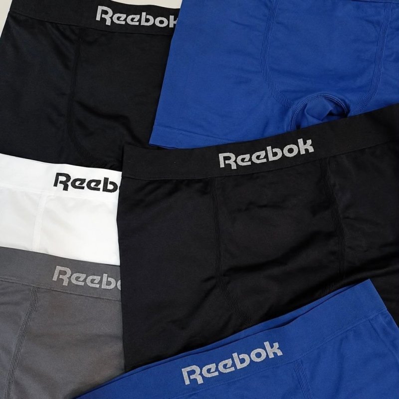 Kit 6 Cuecas Boxer Reebok Classic Microfibra Sem Costura