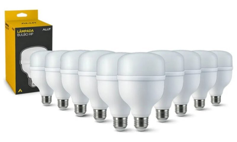 Kit 10 Lâmpadas Led Bulbo 50W Alta Potência Branco Frio 6500K
