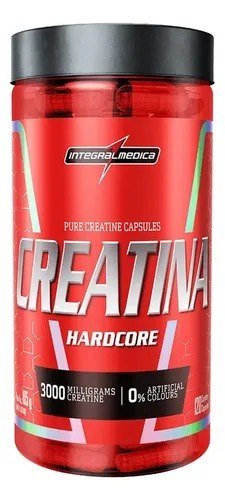 Creatina Hardcore 100% Pura 120 Cápsulas Energia e Força - Integralmedica