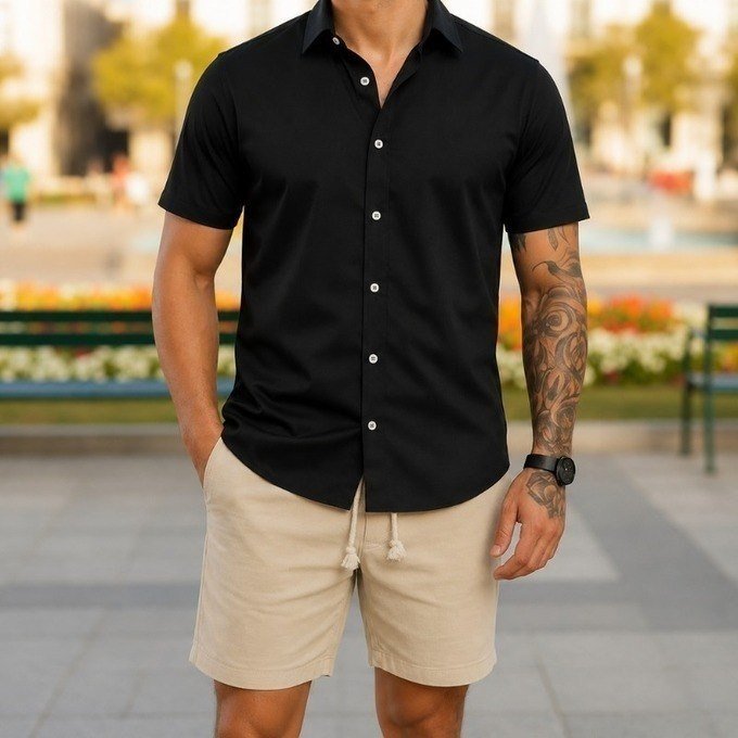 Camisa Social Masculina Gola Italiana Confortável + Frete Grátis