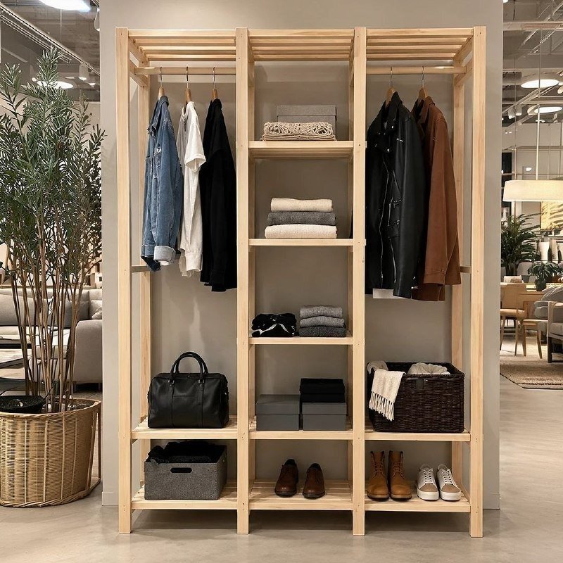 Closet Aberto Guarda Roupas Arara Cabideiro Com Prateleiras + Frete Grátis