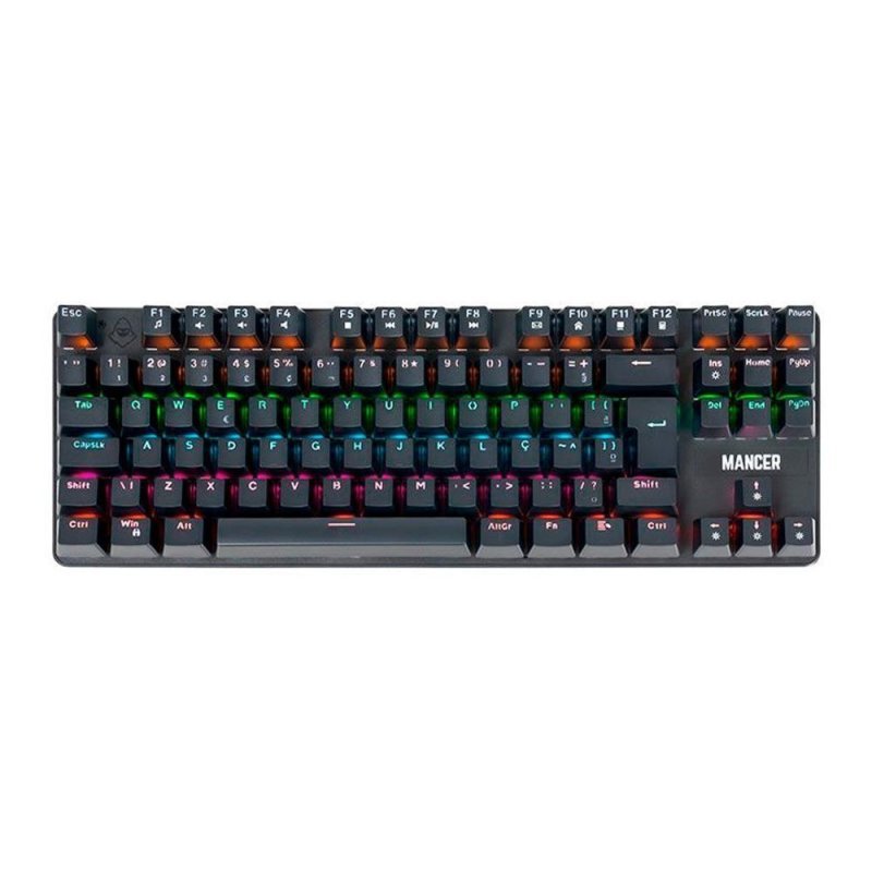 Teclado Mecânico Mancer Shade Mk3, Rainbow, Switch Huano Vermelho, Preto, Mcr-Shm3-Rbw01rd