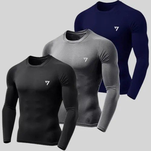 Kit 3 Camisetas Térmicas Masculina Segunda Pele Camisa UV50