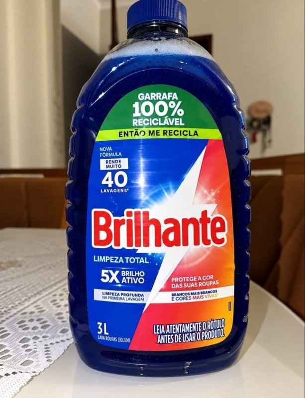 Brilhante Limpeza Total - Lava Roupas Líquido 3L