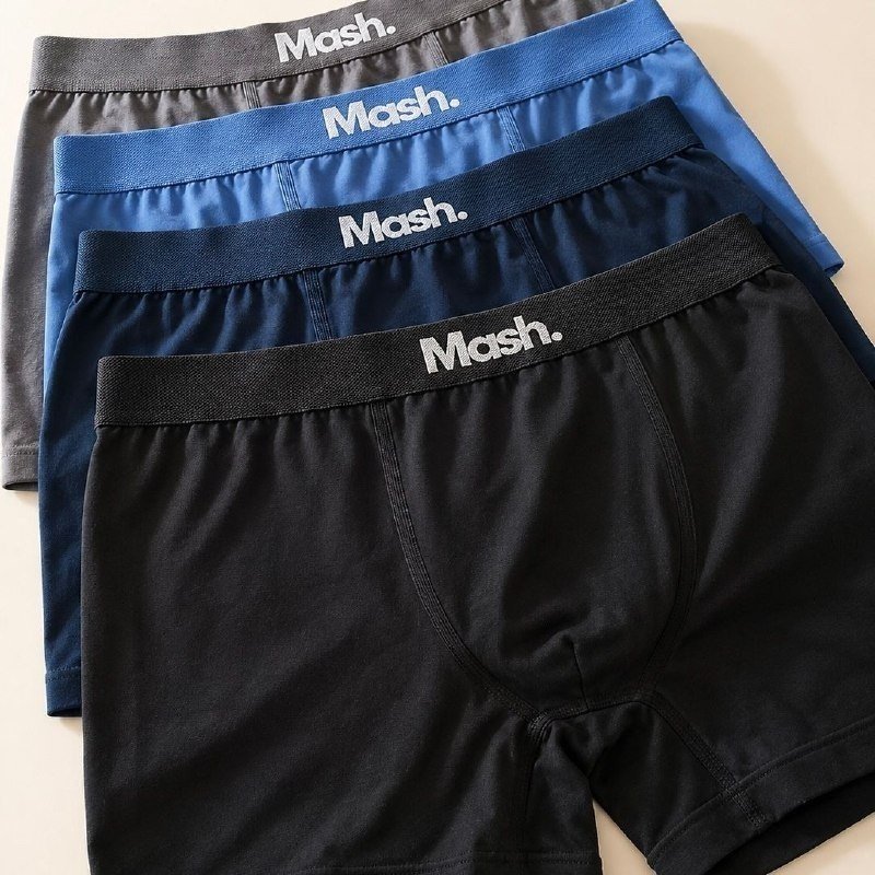 Kit Com 4 Cuecas Boxer Microfibra Mash Box Sem Costura