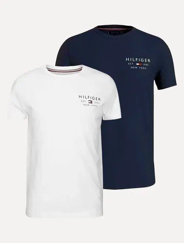 Kit Camisetas Tommy Hilfiger Brand Love Azul Marinho/branca M/m