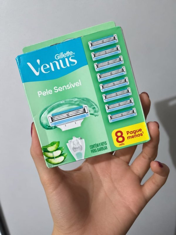 Gillette Venus Pele Sensível Carga para Aparelho de Depilar com Aloe Vera, 8 uds