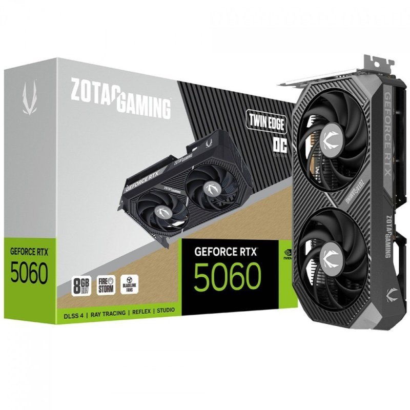 Placa de Vídeo Zotac RTX 5060 Twin Edge OC, 8GB, GDDR7, 128-bit, ZT-B50600H-10M