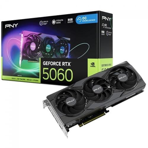Placa de Vídeo Pny Nvidia Geforce Rtx 5060 Epic-x Rgb Oc Triple Fan, 8GB, Gddr7, Dlss, Ray Tracing, Vcg50608tfxxpb1-o-tf