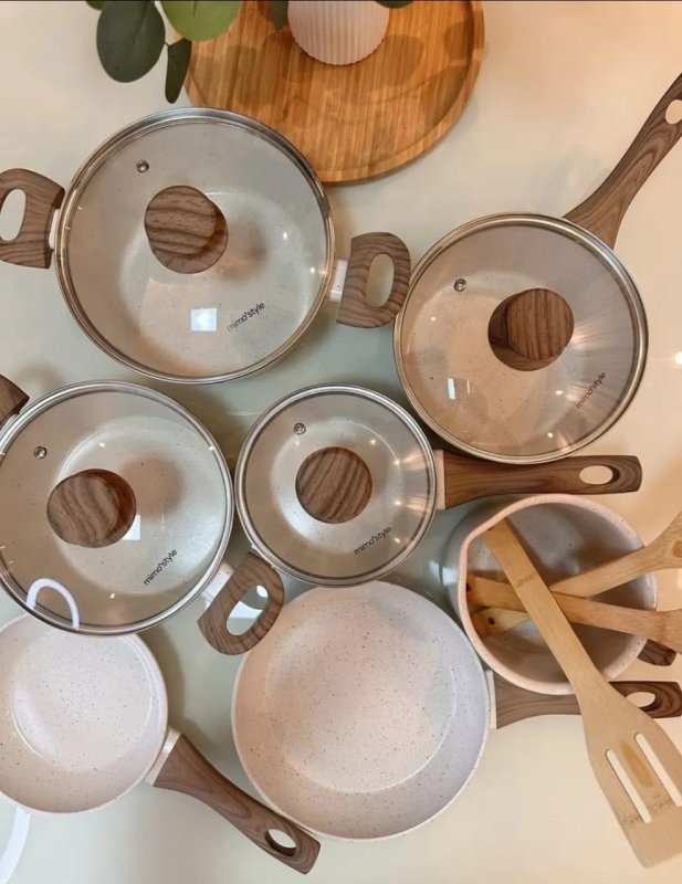 Conjunto De Panelas Com 10 Peças Cook Marmol Mimo Style