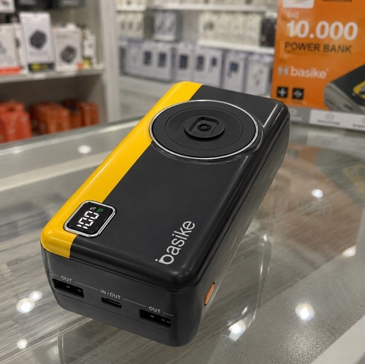Power Bank Basike 30000mAh de Carregamento Rápido 22.5W para iPhone e Android com Cabos Integrados