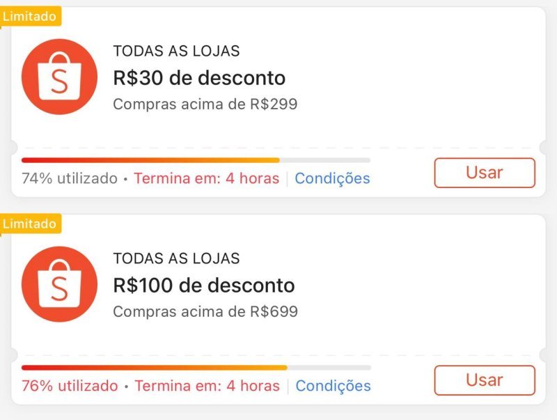 Cupons Shopee Esgotando