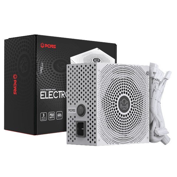 Fonte Gamer PCYES Electro V2 750w White Ghost 80 Plus Bronze