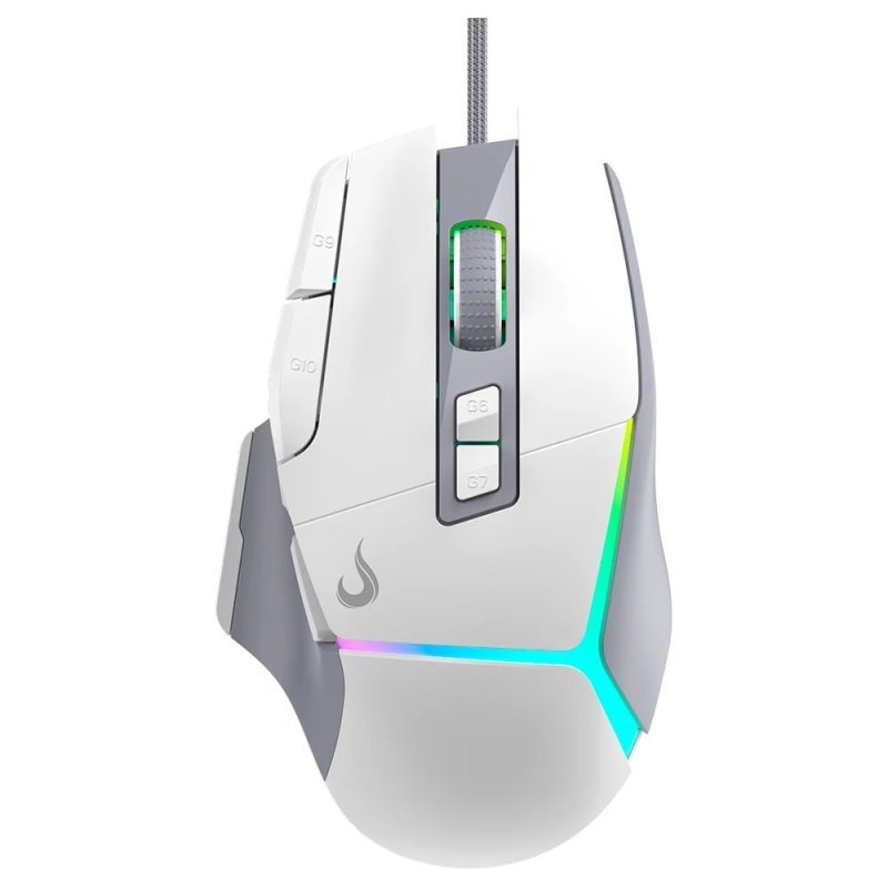 Mouse Gamer Rise Mode Laser Pro White RGB, 16000 DPI, 10 Botões, Branco RM-MG-LP-W