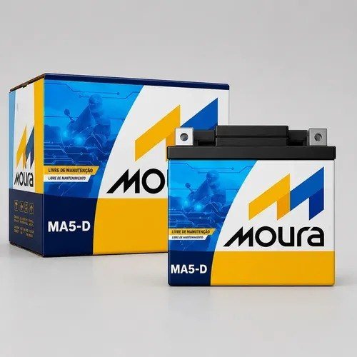Bateria Moura MA5-D 5 Ah 12V Selada para Honda, Yamaha e Mais