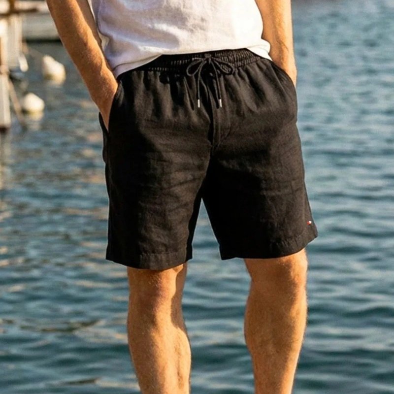 Shorts Linho Masculino Sandrini Casual Verão Confortável (P ao GG)