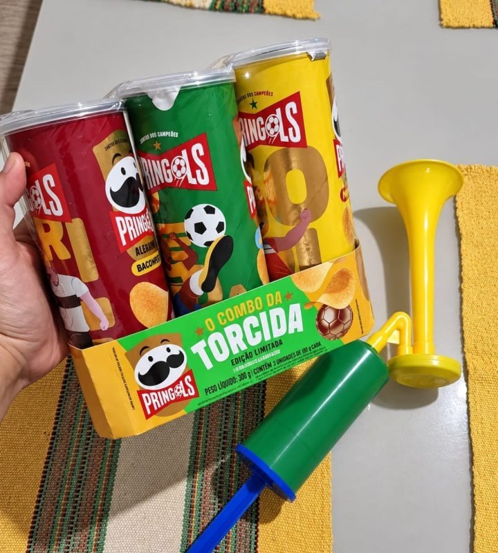 Salgadinho Batata Frita Pringles Tripack Especial Festa do Futebol + Frete Grátis